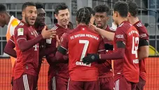 Bayern Munich festejando gol ante el Borussia Dortmund