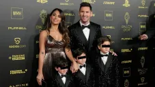 Messi con su familia en el Balón de Oro