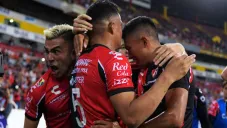 Jugadores del Atlas, en festejo de gol