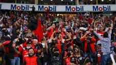 Afición del Atlas apoyando durante la Semifinal de la Liga MX
