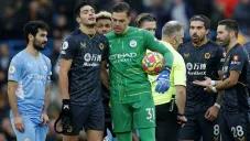 Raúl Jiménez tras ser expulsado en el duelo vs el City