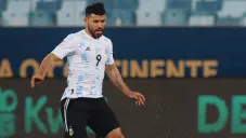 Sergio Kun Agüero jugando partido con la Selección de Argentina