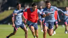 Jugadores de Pumas durante entrenamiento