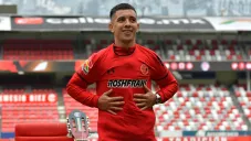 Leo Fernández durante su presentación con Toluca