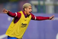 Araujo en un entrenamiento del Barcelona