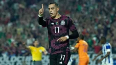 Funes Mori en un partido con Selección