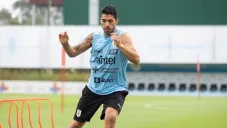 Luis Suárez en la concentración de Uruguay
