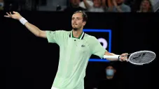 Daniil Medvedev jugando la final ante Nadal en el Abierto de Australia
