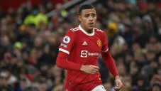 Greenwood en un partido con el United