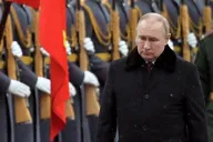 Vladimir Putin en una ceremonia patria en Moscú