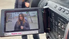 Sol Macaluso cubriendo conflicto en Ucrania