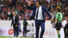 Leaño, molesto tras una acción de sus pupilos