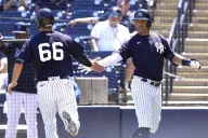 Jugadores de los Yankees en la pretemporada