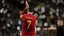 Morata con el gafete de capitán de España