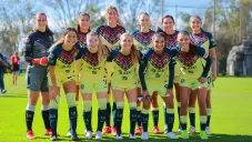 Jugadoras del América previo a partido de la Liga MX Femenil