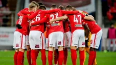 Jugadores del Spartak Moscu previo a un duelo