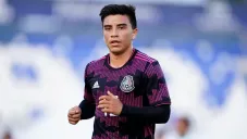 Fernando Beltrán durante un partido con el Tri