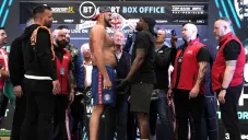Tyson Fury y Dillian Whyte en ceremonia de pesaje
