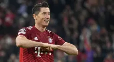 Robert Lewandowski festejando un gol