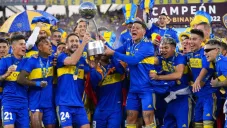 Boca Juniors celebrando el título