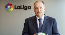 Javier Tebas en las oficinas de LaLiga