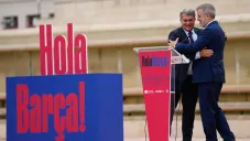 Joan Laporta y Jaume Collboni en anuncio oficial