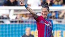 Jennifer Hermoso durante un partido del Barcelona Femenil