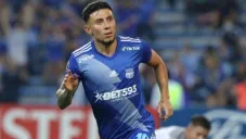 Joao Rojas celebra un gol con Emelec