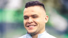 Cabecita Rodríguez en su primer entrenamiento con América