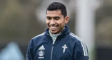 Orbelín Pineda entrenando con el Celta