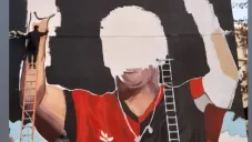 Mural donde fueron baleados dos pintores