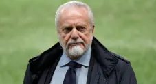 Aurelio De Laurentiis durante un partido del Napoli