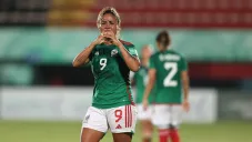 Jugadoras de México en festejo