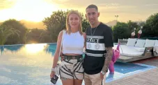 Ángel Di María y su esposa durante sus vacaciones