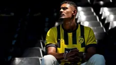 Sébastien Haller en su presentación con el Dortmund
