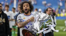 Marcelo festejando el título de LaLiga