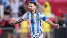 Messi tras anotar con su Selección