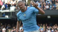 Halaand en celebración de gol