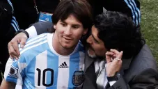 Messi y Maradona juntos en el Mundial del 2010