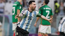 Messi celebra con Argentina vs México en Qatar 2022