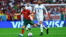 Bernardo Silva en el juego contra Uruguay