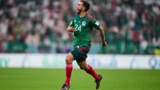 Chávez en celebración de gol