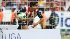 JJ Macías en celebración de gol