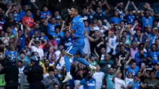 Antuna celebrando el gol de la victoria celeste