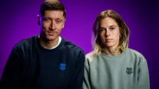 Lewandowski y Mapi León en un video del Barcelona