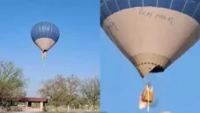 El globo aerostático se incendió en Teotihuacán