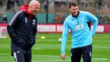 Slot y Santi en un entrenamiento del Feyenoord