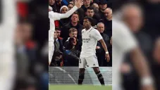 Rodrygo celebrando a lo Cristiano Ronaldo ante el Chelsea en Champions
