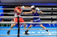 Rogelio Romero peleando el Mundial de Boxeo