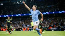 Julián Álvarez celebra un gol contra el Real Madrid